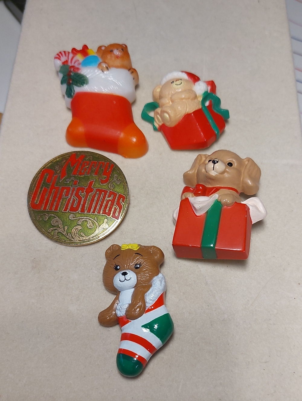 💚3/$30 Vintage Russ & Hallmark Christmas Pin Collection Lot 5pc